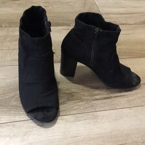 Open toe booties